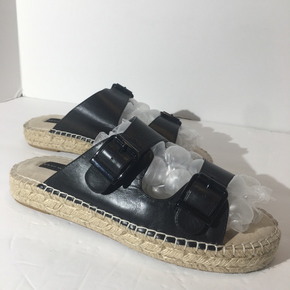 Steven By Steve Madden Shoes - Steven by Steve Madden Lapis Black Leather platform flip flop sandals womans 9.5